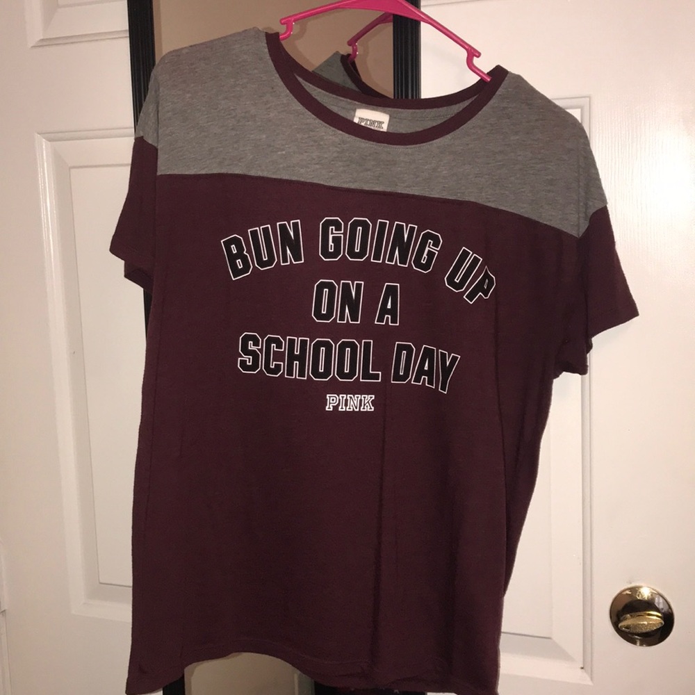 Bun going up on a school day VS PINK shirt